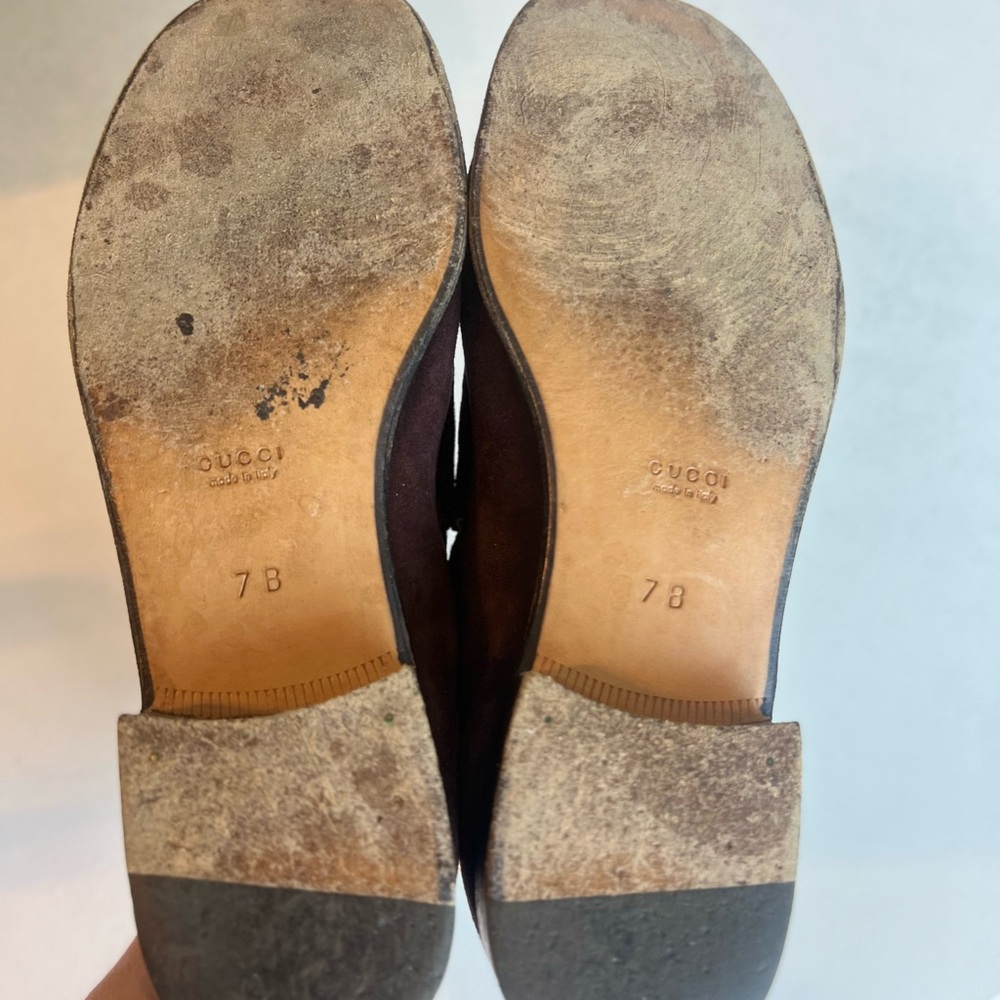 Gucci Suede Brown Loafers women’s size 7 - Picture 2 of 5
